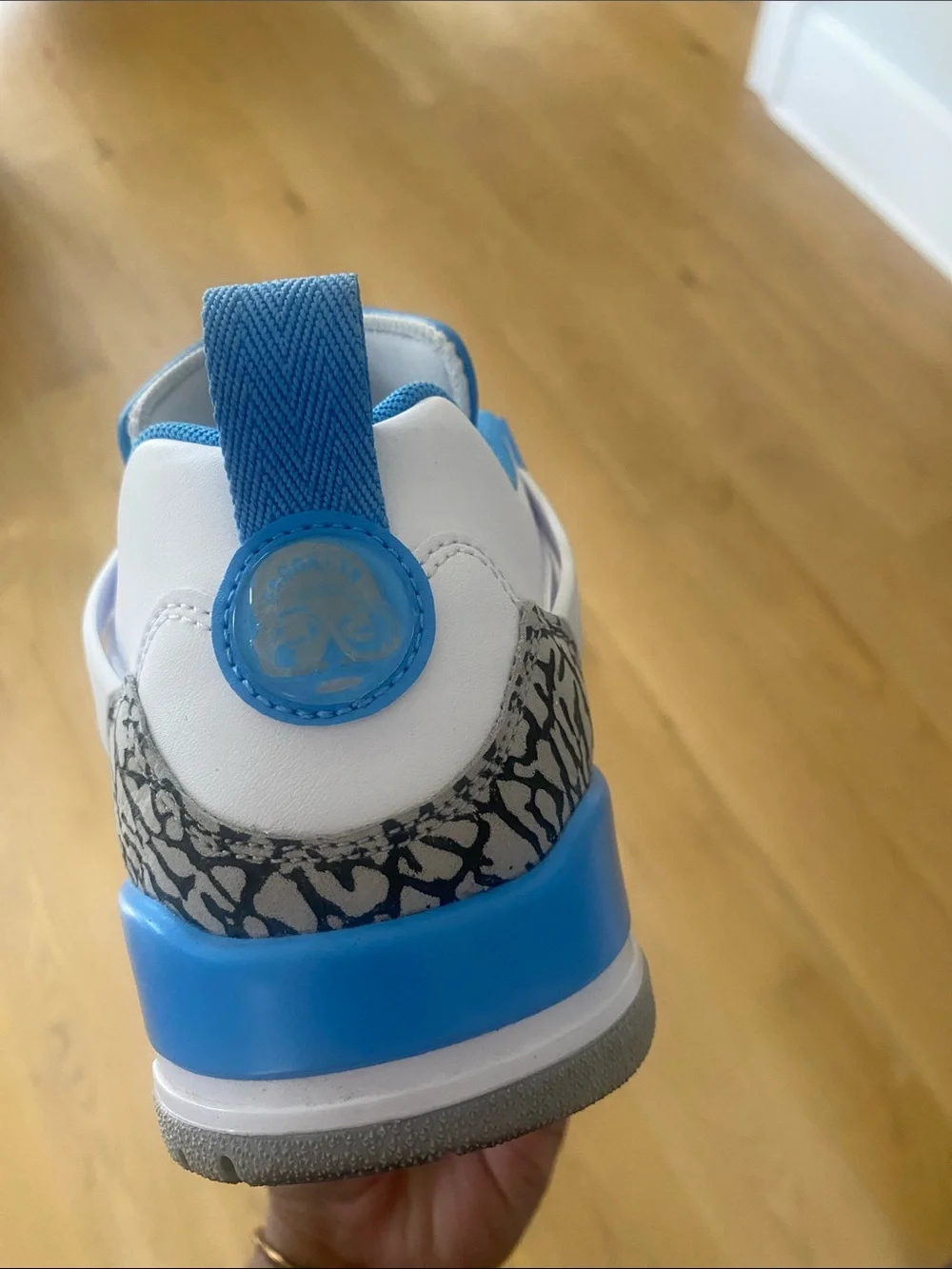 Jordan Spizike Low in White and University Blue